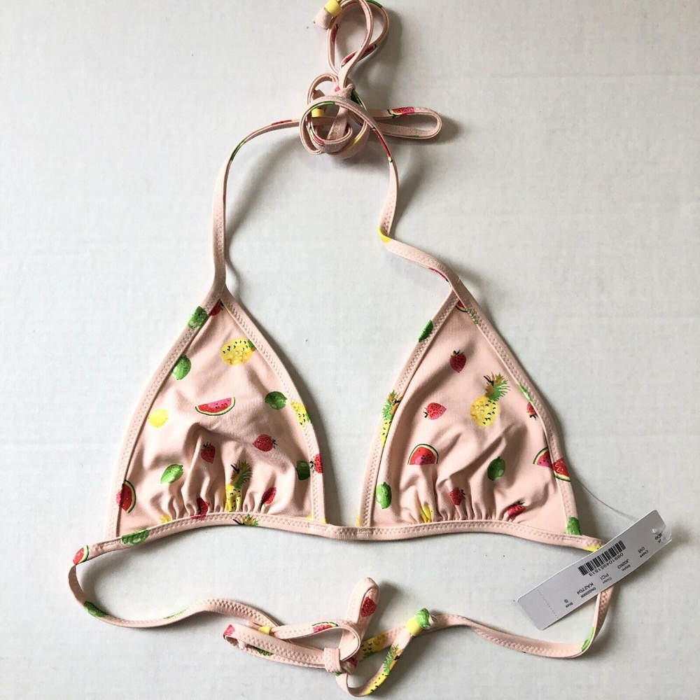 J Crew Watermelon Pineapple Fruit Print Bikini Top